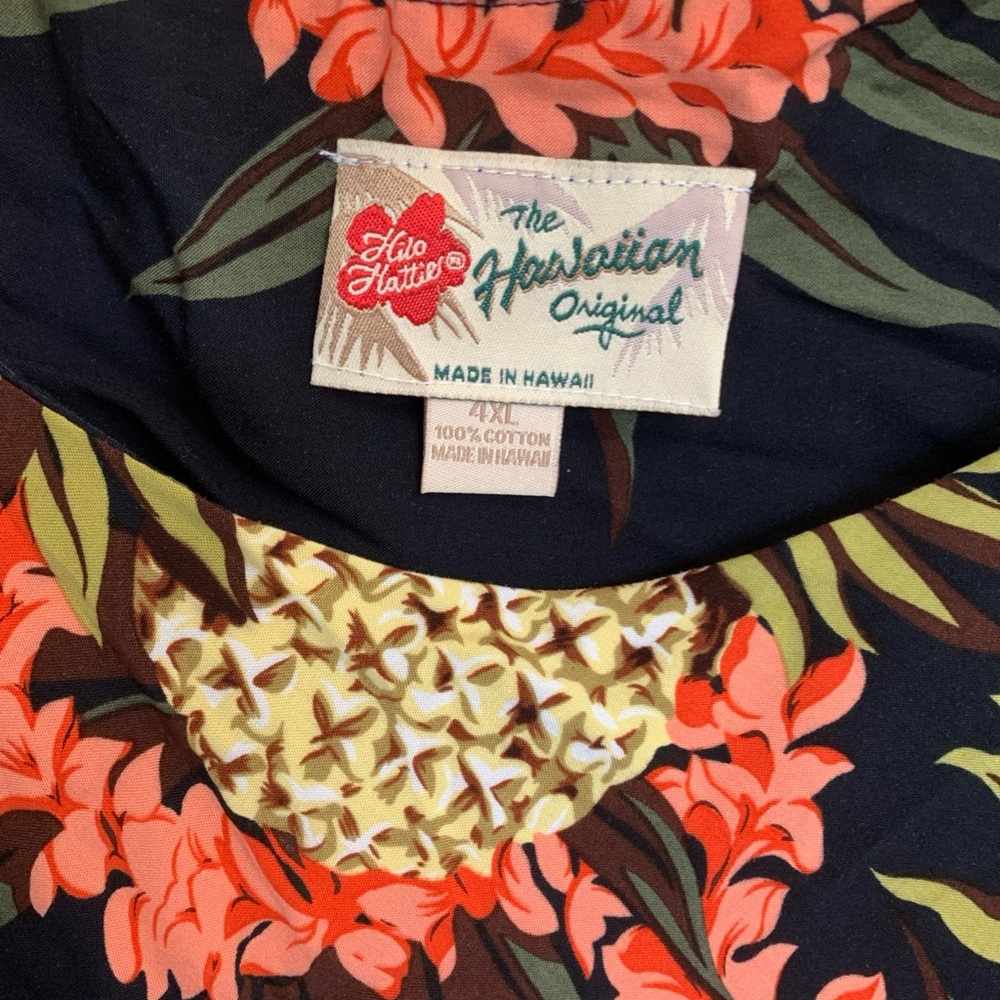 Hilo Hattie Hawaii Sleeveless Sun Dress Hawaiian Black Floral Rayon Women 4XL - Picture 4 of 11